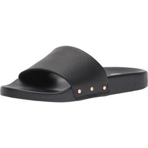 Dr. Scholl's Original Collection Pisces Leather Slide Sandals Black Women 6M NWT